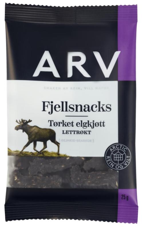 Fjellsnacks Elgkjøtt Tørket 25g Arv