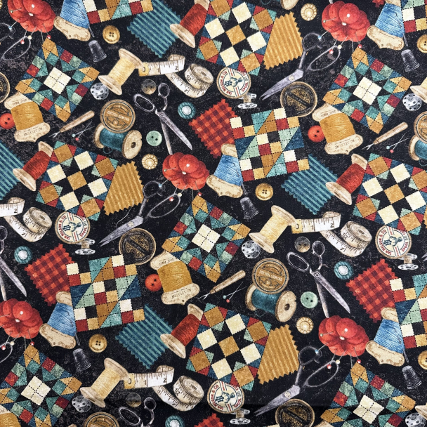 Blå lappeteknikk sysaker - Image 1