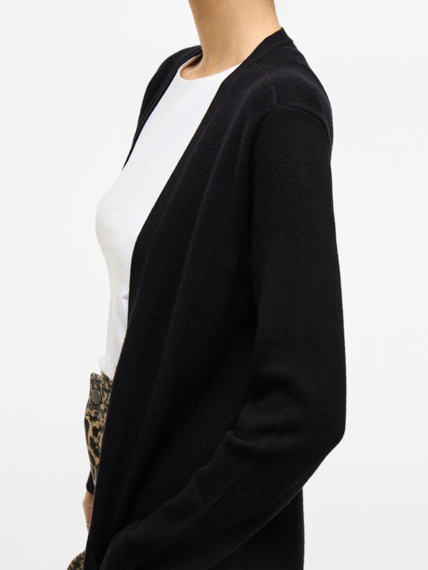 Viril open knit cardigan, svart - Image 4