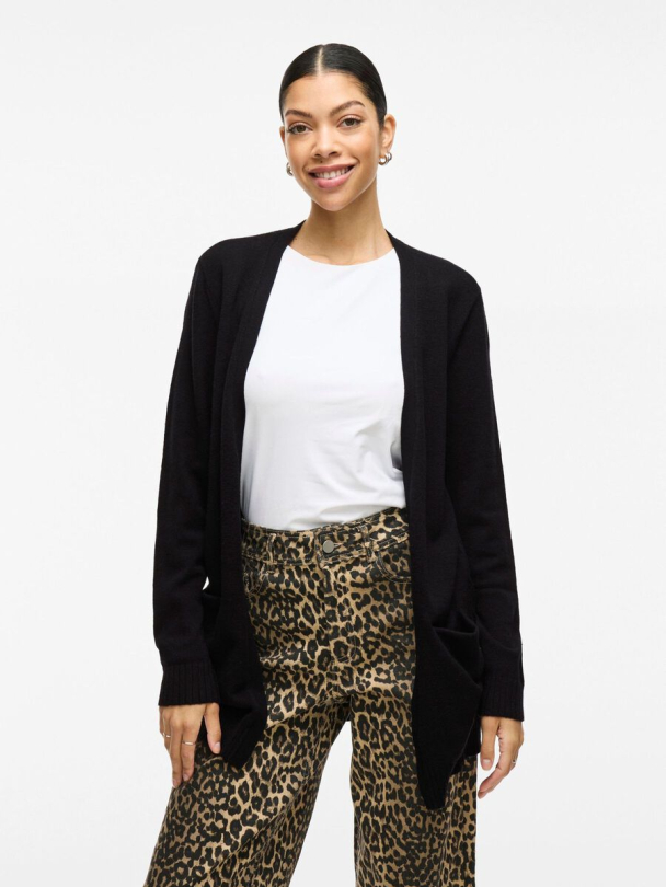 Viril open knit cardigan, svart - Image 1
