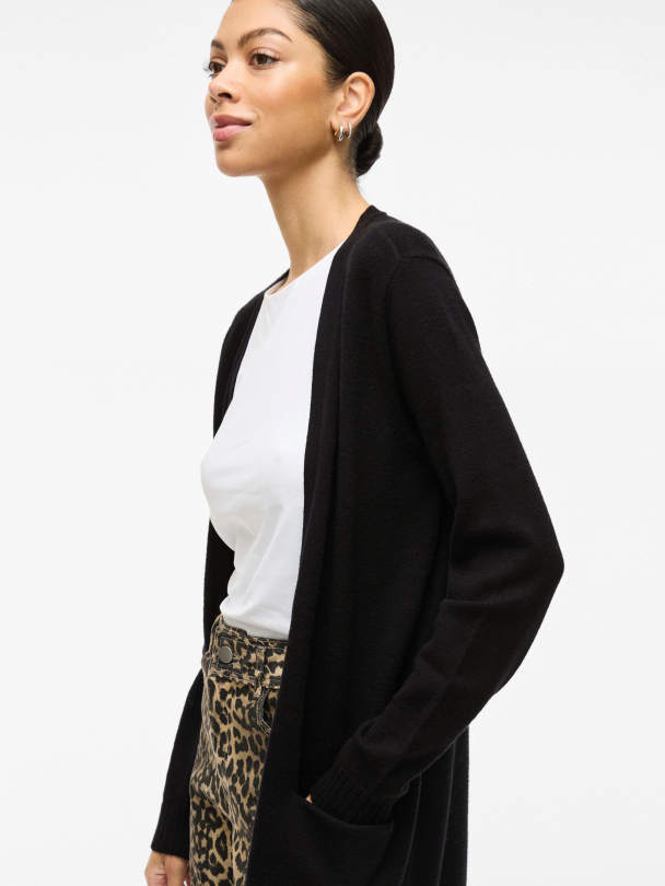 Viril open knit cardigan, svart - Image 7