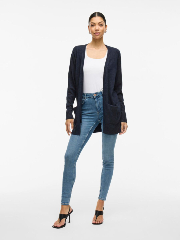 Viril open knit cardigan, blå - Image 3