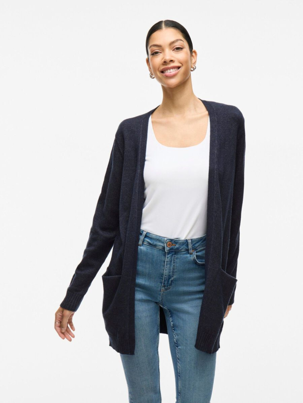 Viril open knit cardigan, blå - Image 4