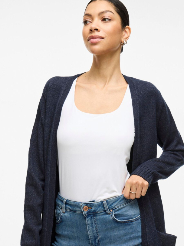 Viril open knit cardigan, blå - Image 1