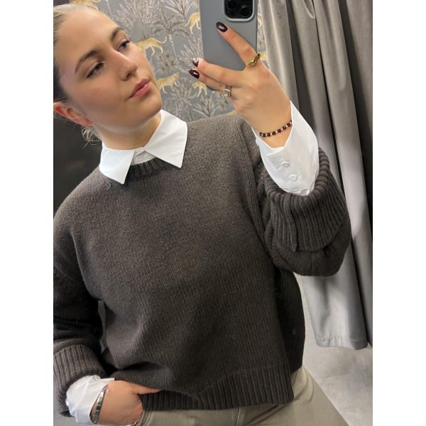 Perle 1 Knit Drk Brown