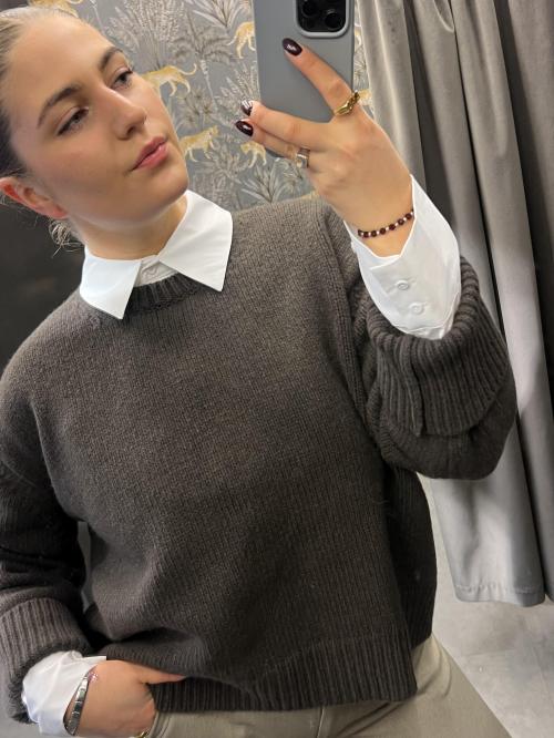 Perle 1 Knit Drk Brown