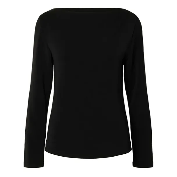 Tenny Draped Boatneck Top - Black 