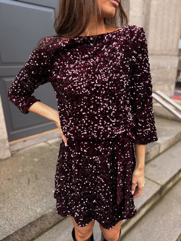 Faith Boatneck 3/4 Dress - Fig  - Image 1