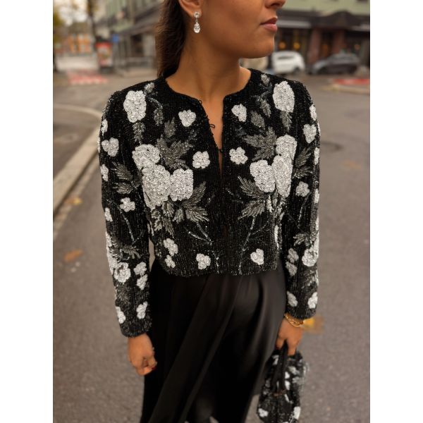 Beaded Cropped Jacket - Glamour