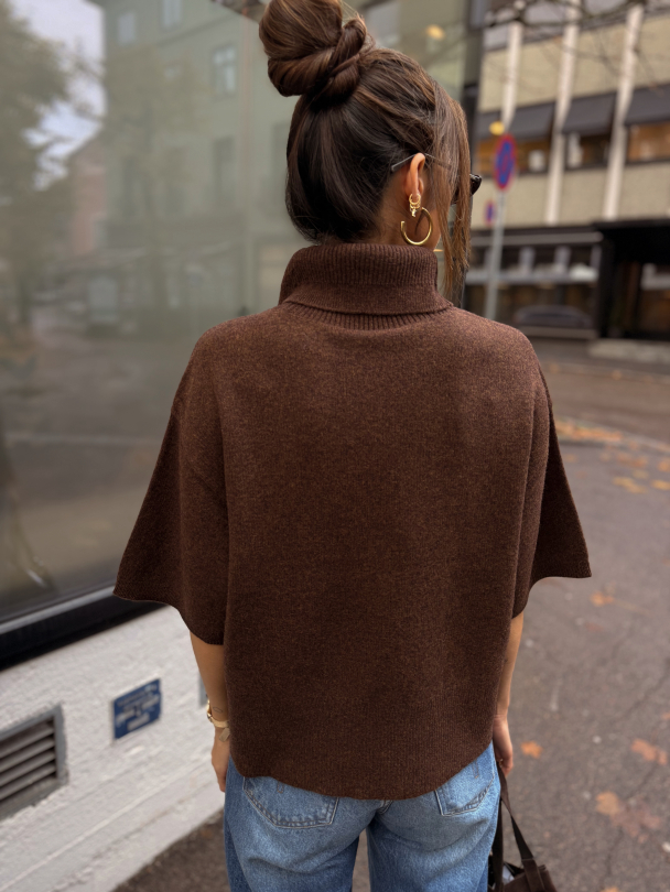 Emila 2/4 Wool Knit Pullover - Chocolate Brown  - Image 3