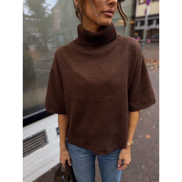 Emila 2/4 Wool Knit Pullover - Chocolate Brown 