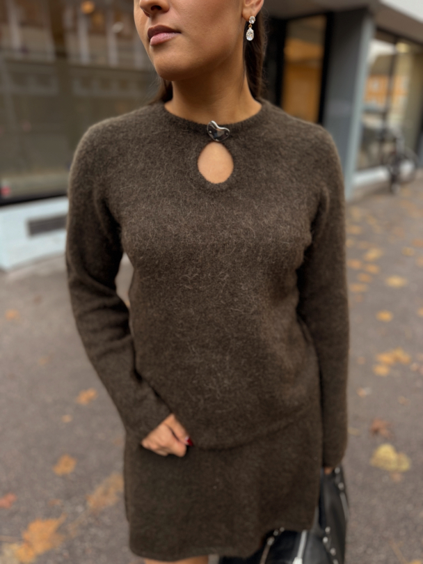 Lulu Brushed Knit Keyhole O-Neck - Delicioso - Image 1