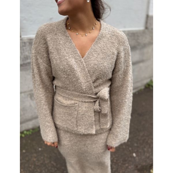 Plyra Knit Cardigan - Warm Taupe