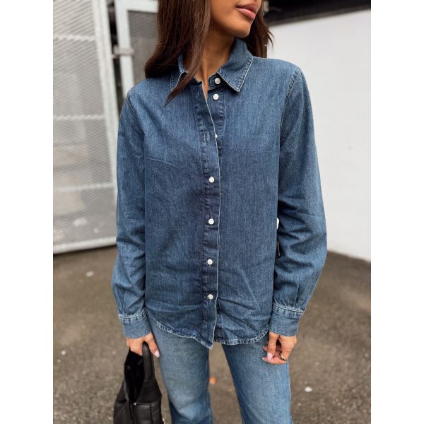 Bea Noa Regular Shirt - Medium Denim Blue 