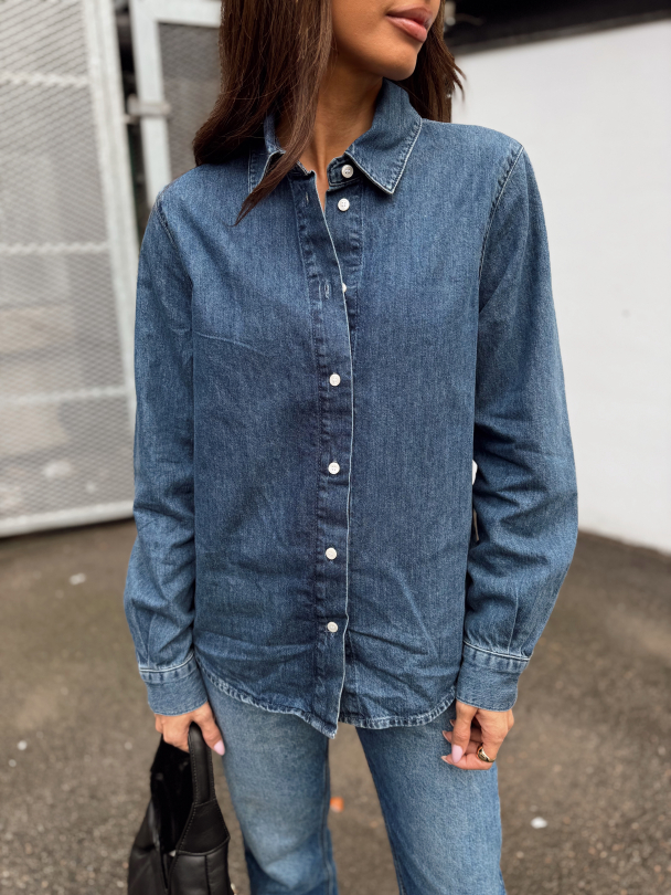 Bea Noa Regular Shirt - Medium Denim Blue  - Image 1