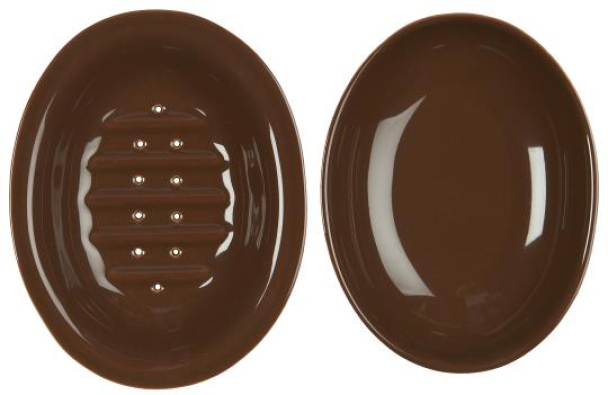 Såpeskål i 2 deler i fargen brun