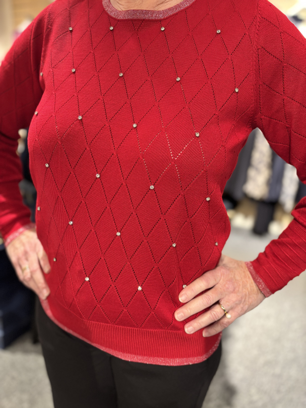 Genser m/strass 179 143 Rød - Image 3