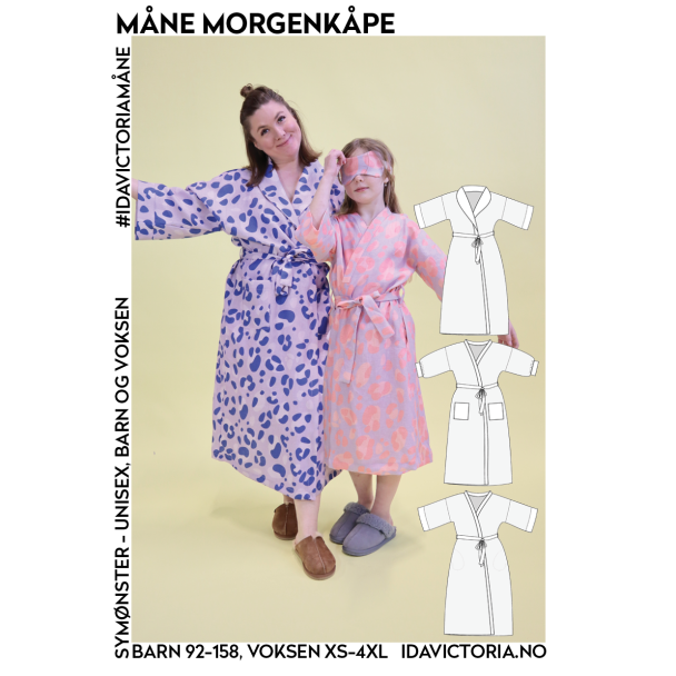 Måne Morgenkåpe (Barn 92-158 + voksen XS – 4XL) - Image 1