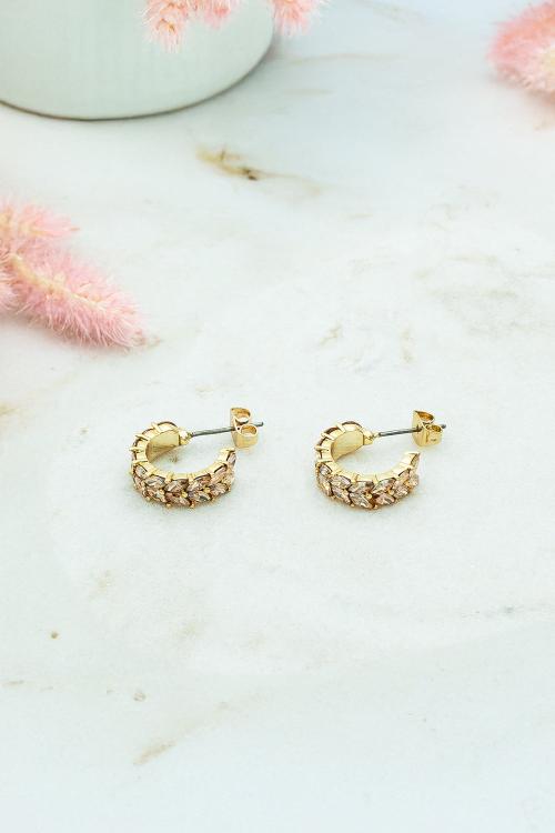 Lorenza Crystal Earrings Champagne