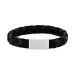 Silver bracelet black calf leather - 12mm 