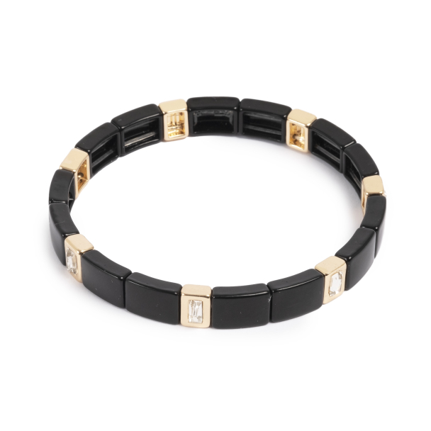 Emaljert Armband Svart/gull 3016-0278 - Image 1