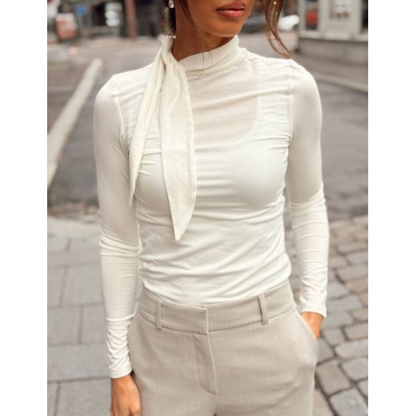 Lina Lano High Neck Top - Egret 