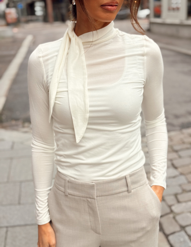 Lina Lano High Neck Top - Egret  - Image 1