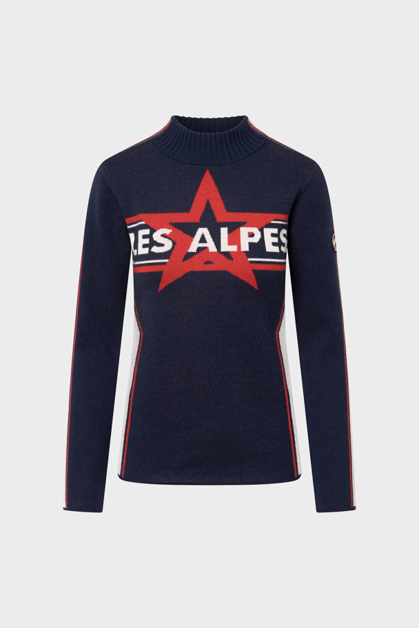 Les Alpes Star Sweater - Navy - Image 1