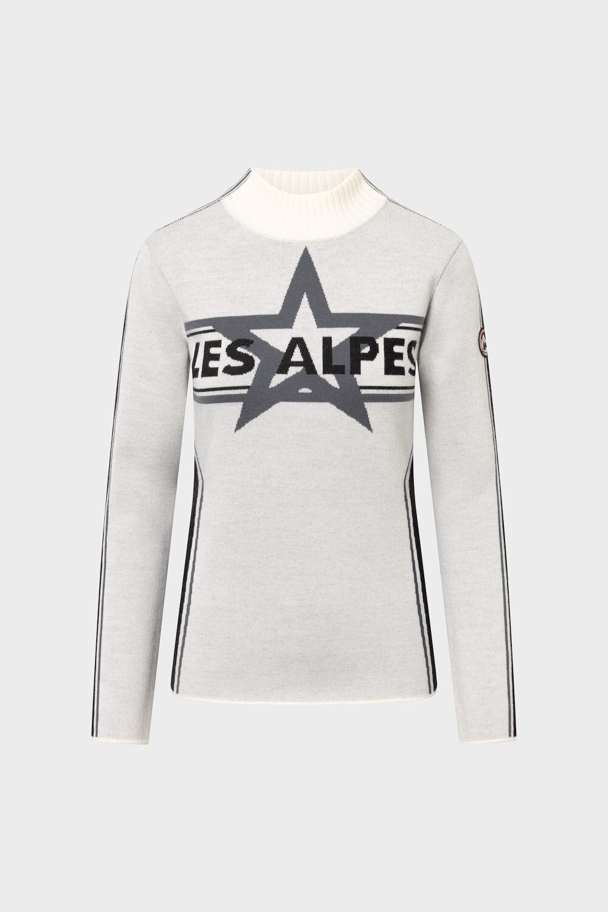Les Alpes Star Sweater - Snow White - Image 1