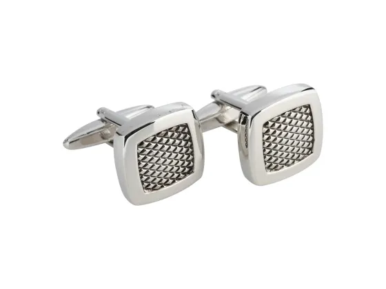 Rhd. messing mansjettknapper m. mønster