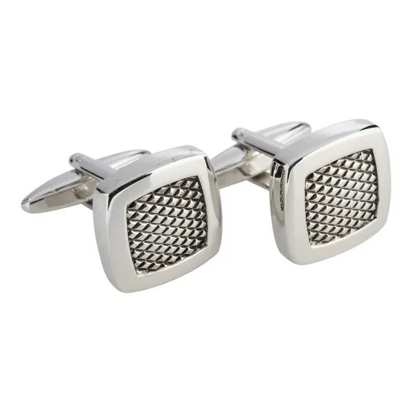 Rhd. messing mansjettknapper m. mønster