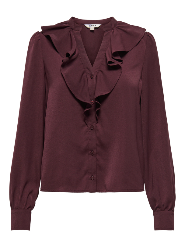 ONLTHALIA LIFE LS V-NECK FRILL TOP WVN - Image 1