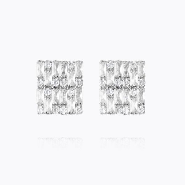 Evelyne Earrings - Rhodium Crystal