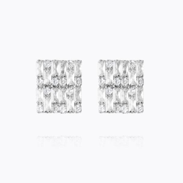 Evelyne Earrings - Rhodium Crystal