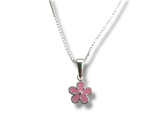 Barnehalskjede - Rosa blomst