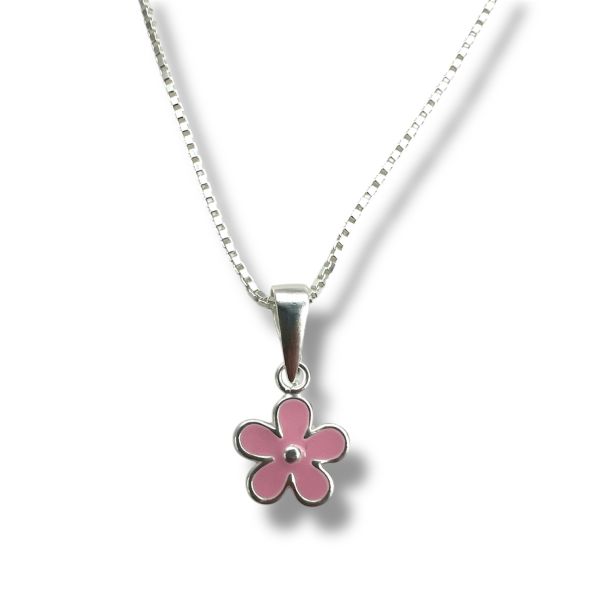 Barnehalskjede - Rosa blomst