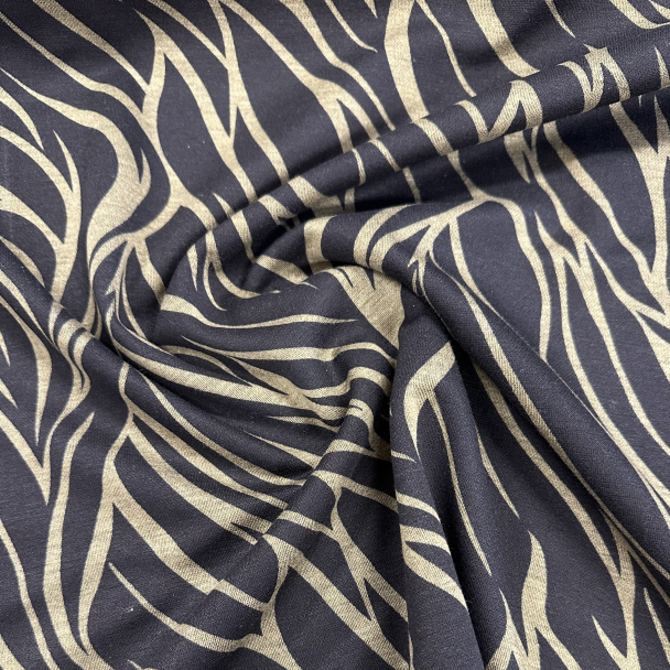 Viskose /polyester punto- sort og gull - Image 2