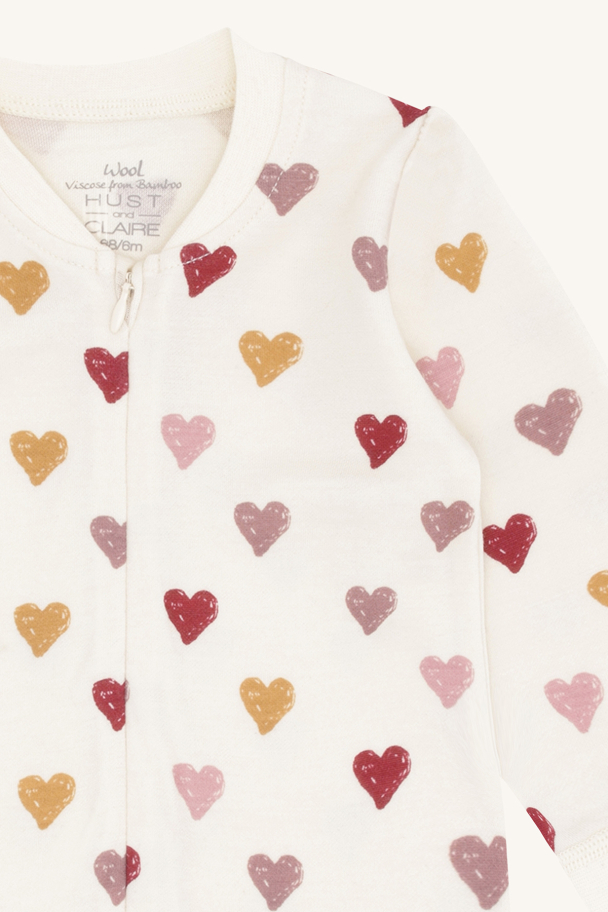 Manu Pyjamas Ull/bambus Hjerter - Image 3