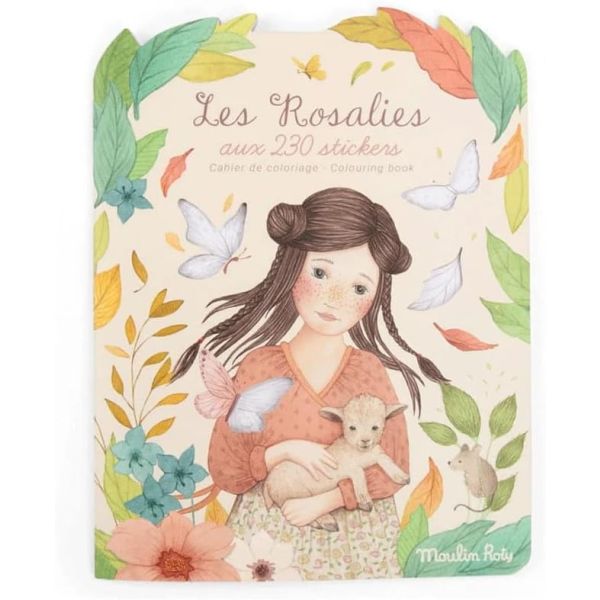 Fargeleggingsbok med klistremerker - Les Rosalies