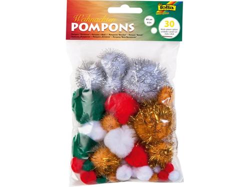 POMPONGER SETT M/GLITTER - Jul mix - 30ASS.