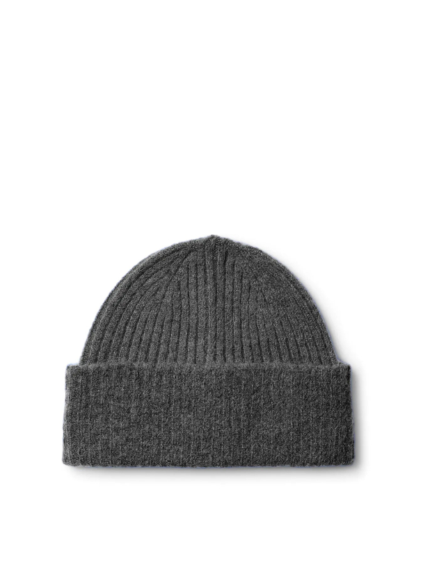 Lulu Wool Blend Knit Beanie - Medium Grey Melange  - Image 1