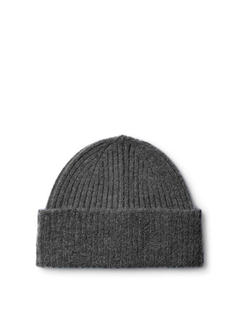 Lulu Wool Blend Knit Beanie - Medium Grey Melange 