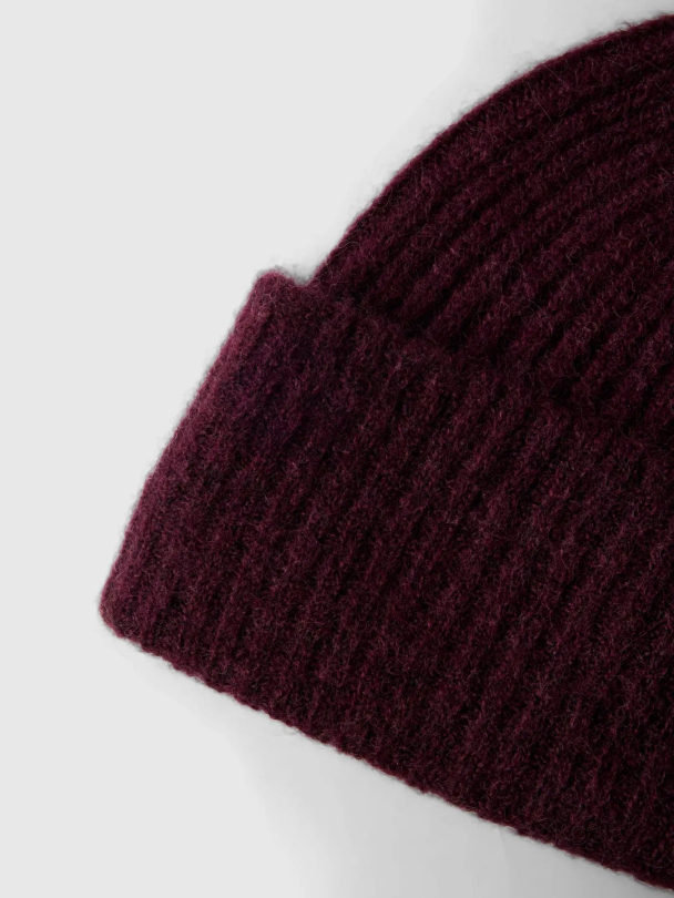 Lulu Wool Blend Knit Beanie - Fig  - Image 2