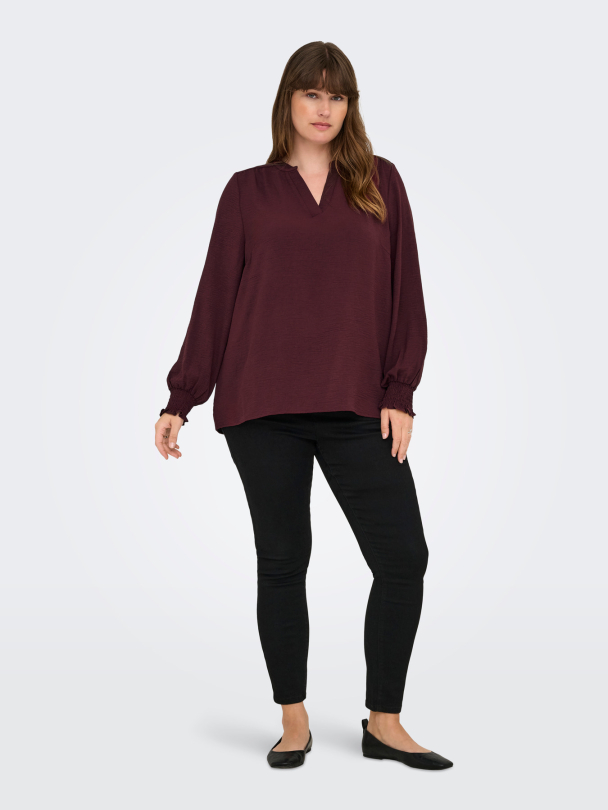 CARMETTA V-NECK LS TOP WVN NOOS - Image 3