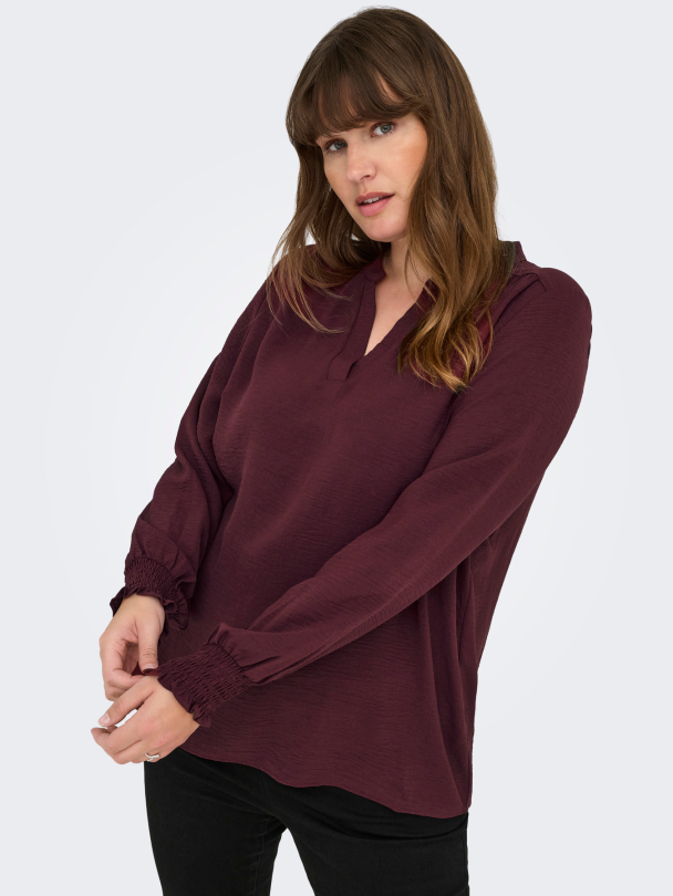 CARMETTA V-NECK LS TOP WVN NOOS - Image 4