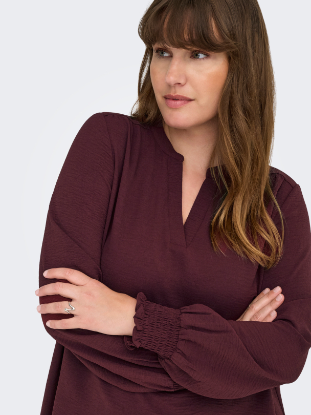 CARMETTA V-NECK LS TOP WVN NOOS - Image 5