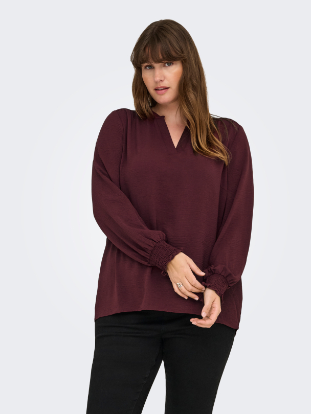 CARMETTA V-NECK LS TOP WVN NOOS - Image 6