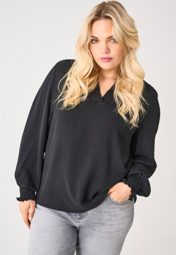 CARMETTA V-NECK LS TOP WVN NOOS - Image 2