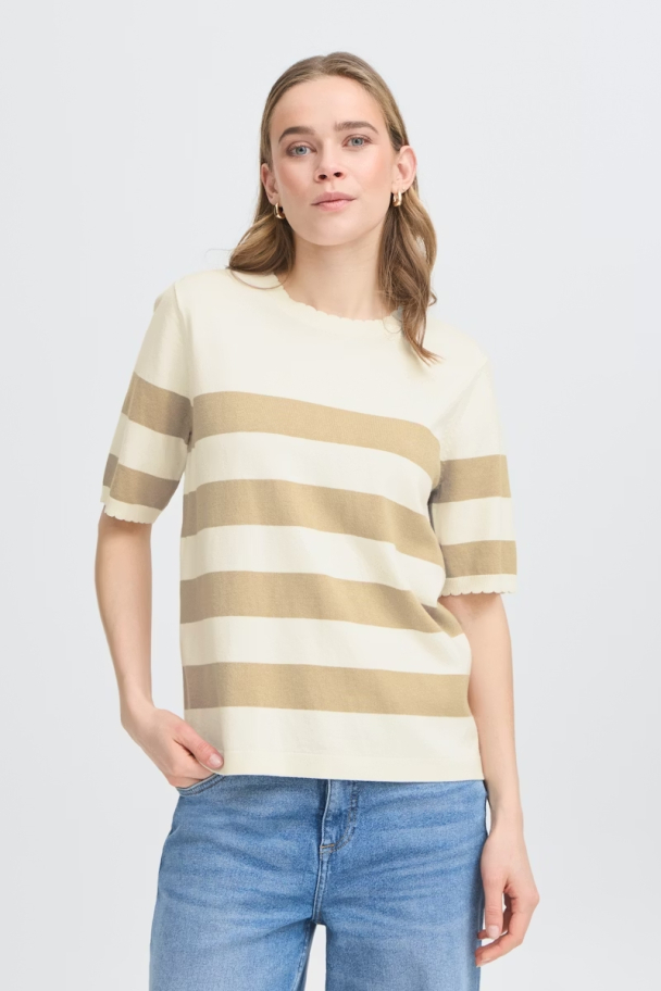 FRContrast pullover, beige - Image 1