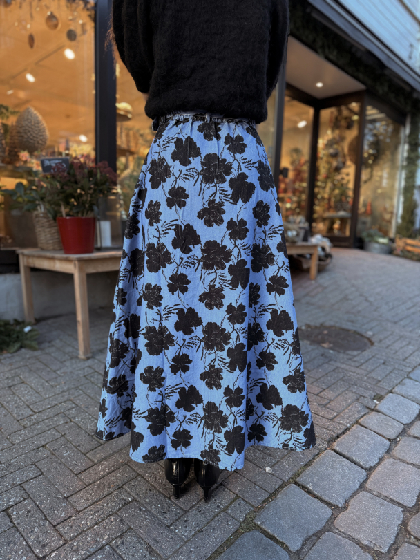 Baby Cord Maxi Skirt - Blue Peony - Image 5